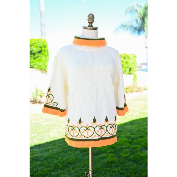 Women's 1970 Vintage Knit Cowl Neck Sweater Shirt - Picture 1 of 5